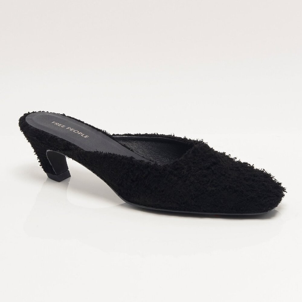 FREE PEOPLE Avenue Heels / Black Hairy Suede - Picture 4 of 10